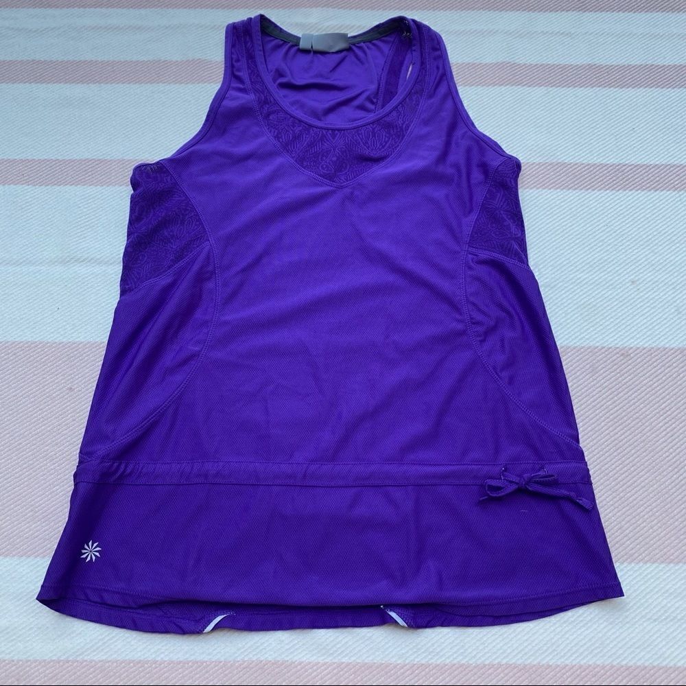 Athleta Wick It Good Purple Athletic Top